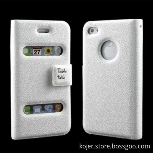 Leather Case for Apple's iPhone 4/4S, with Notebook Design, Available in Various Colors